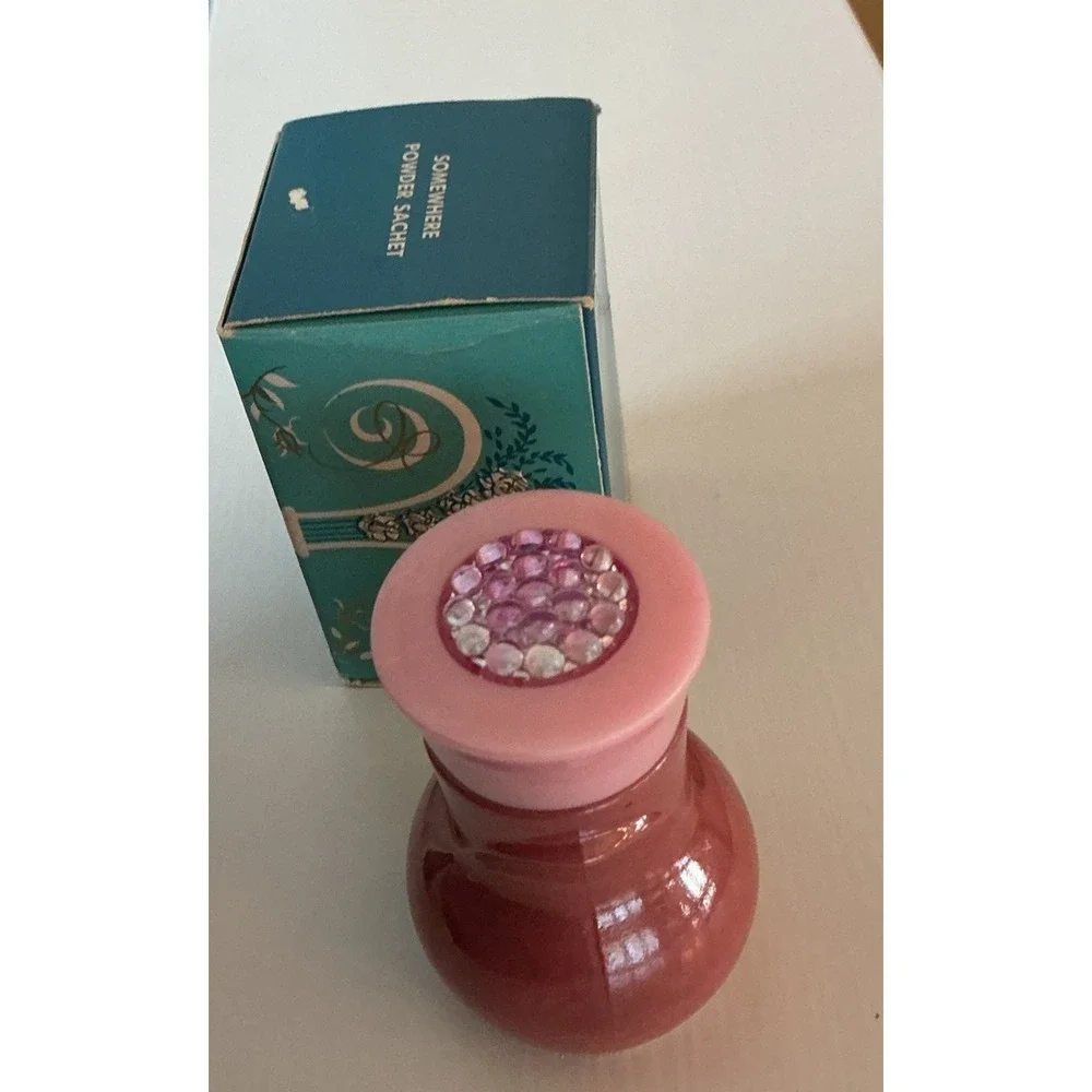 RARE Vintage Avon Somewhere Powder Sachet Bottle .9oz New In Box